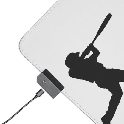 LED Gaming Mouse Pad: Baseball White