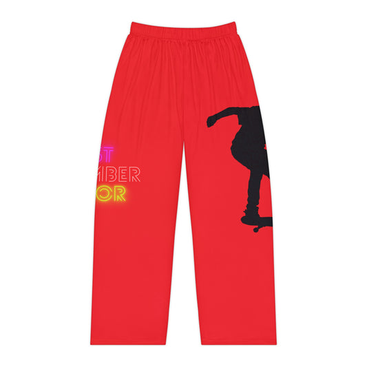 Women's Pajama Pants: Skateboarding Red