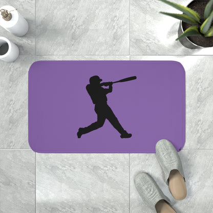 Memory Foam Bath Mat: Baseball Lite Purple