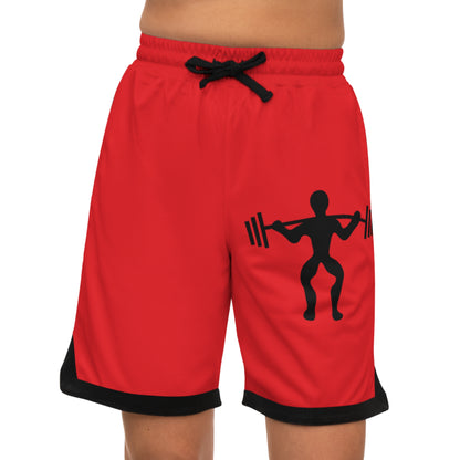 Basketball Rib Shorts: Weightlifting Red