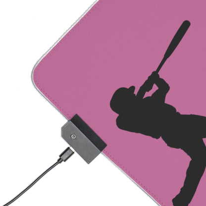 LED Gaming Mouse Pad: Baseball Lite Pink