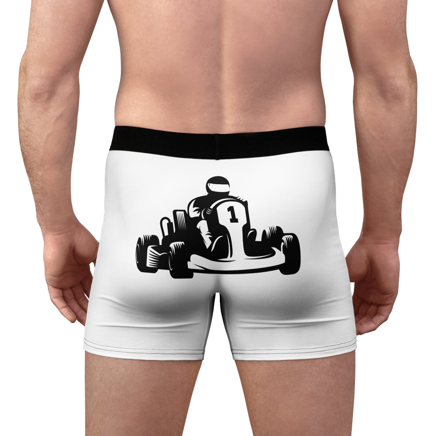 Men's Boxer Briefs: Racing: White