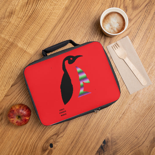 Lunch Bag: Crazy Penguin World Logo Red