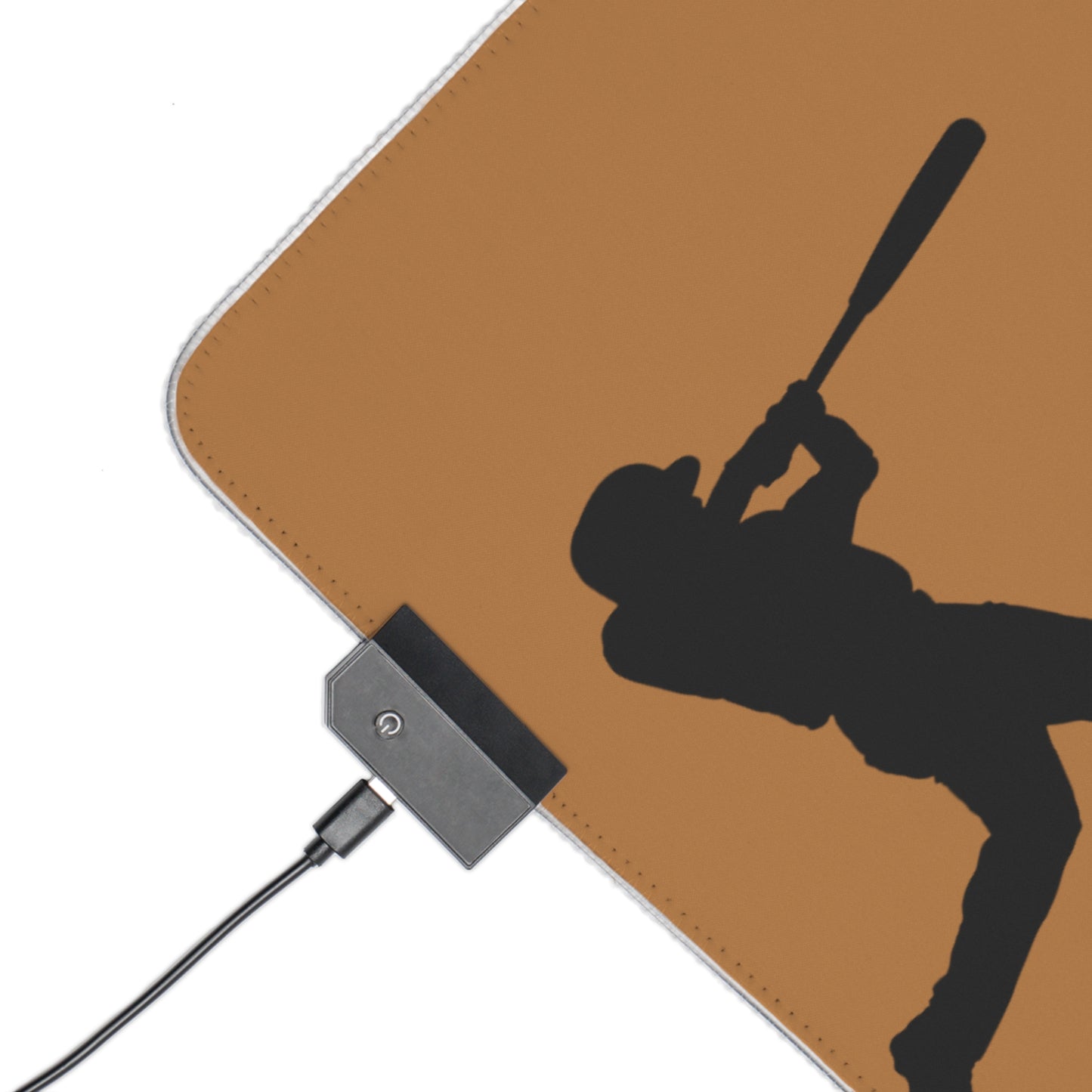 LED Gaming Mouse Pad: Baseball Lite Brown