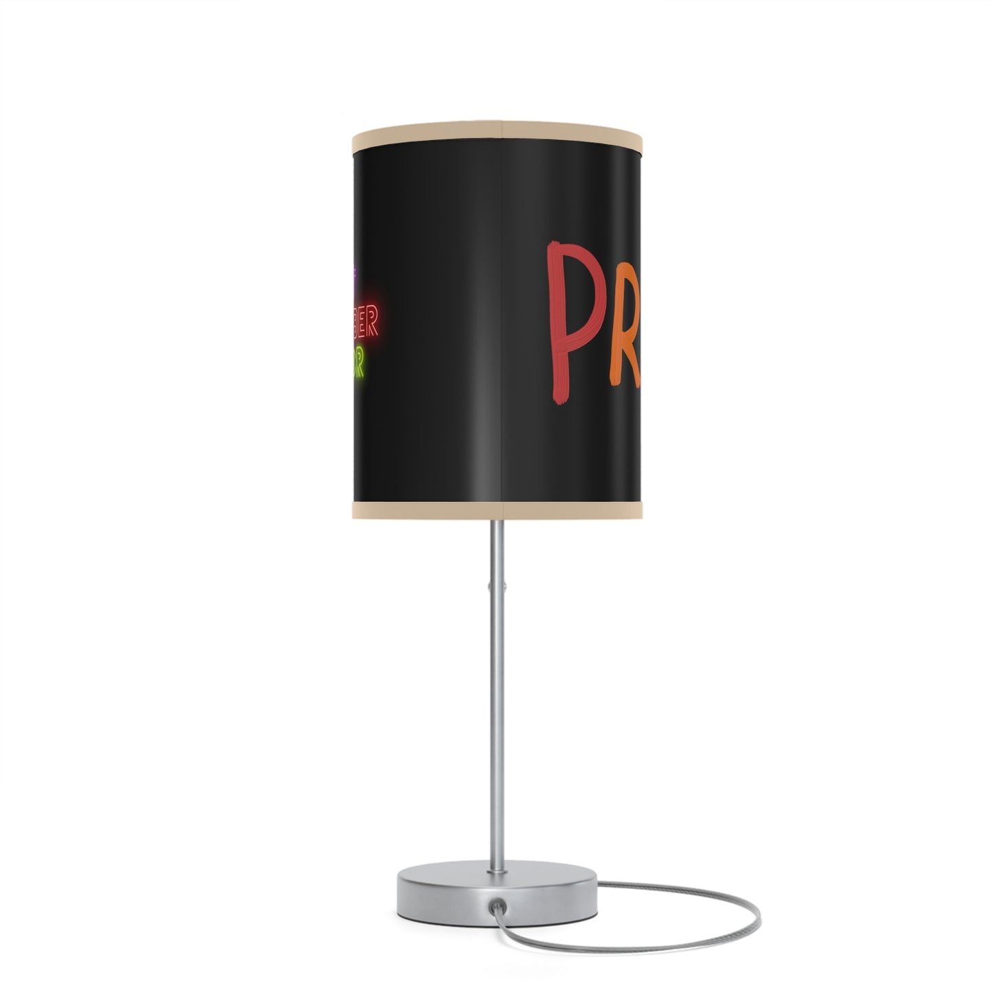 Lamp on a Stand, US|CA plug: LGBTQ Pride Black 