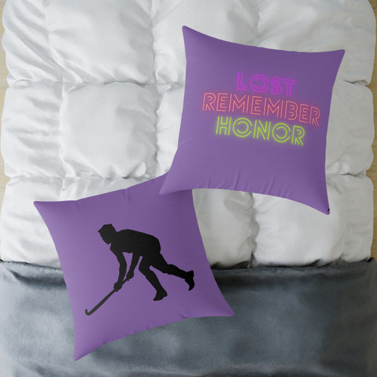 Spun Polyester Pillow: Hockey Lite Purple