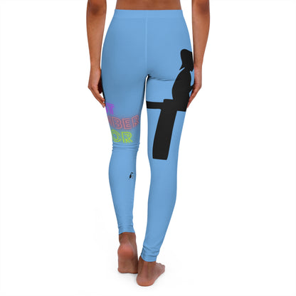 Women's Spandex Leggings: Fishing Lite Blue