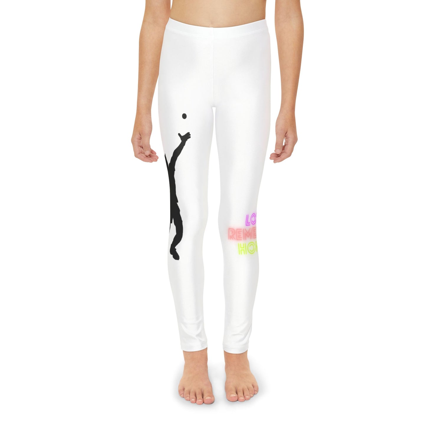 Youth Full-Length Leggings: Tennis White