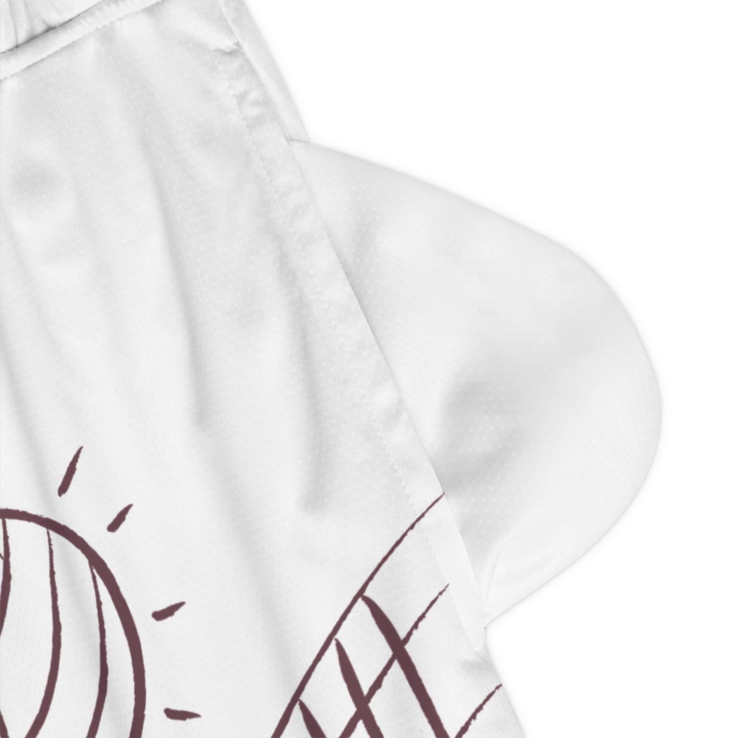 Basketball Rib Shorts: Volleyball White