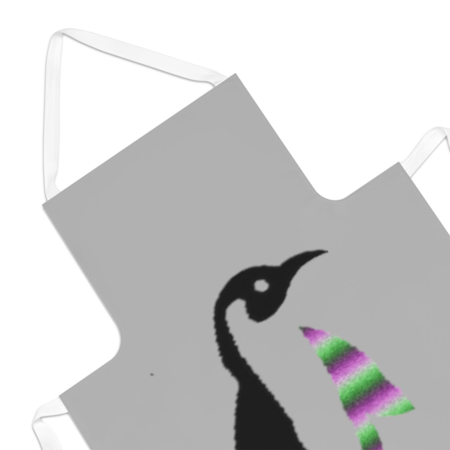 Adult Apron: Crazy Penguin World Logo Lite Grey