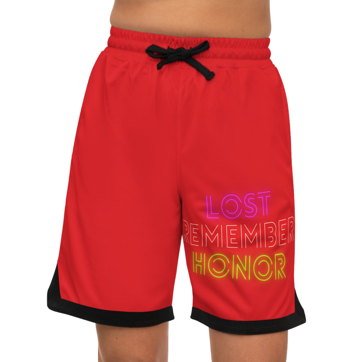 Basketball Rib Shorts: Lost Remember Honor Red