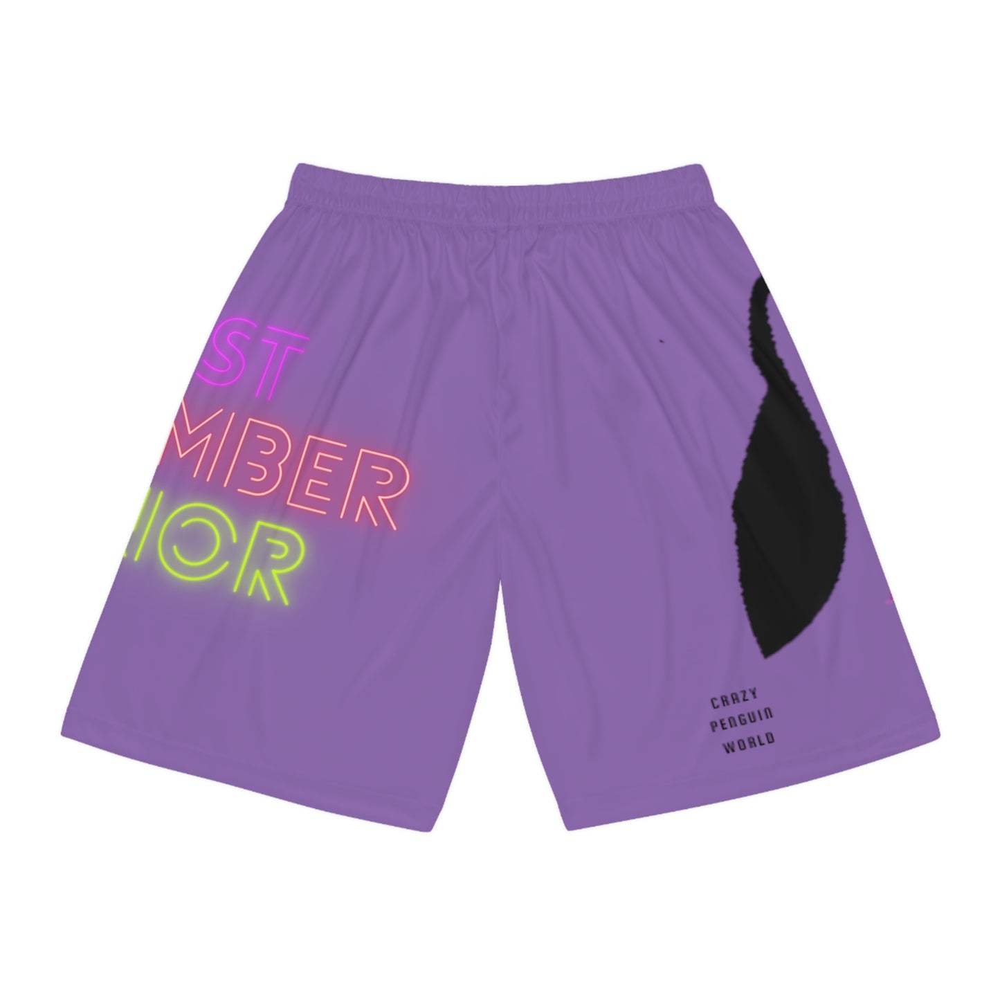 Basketball Shorts: Crazy Penguin World Logo Lite Purple