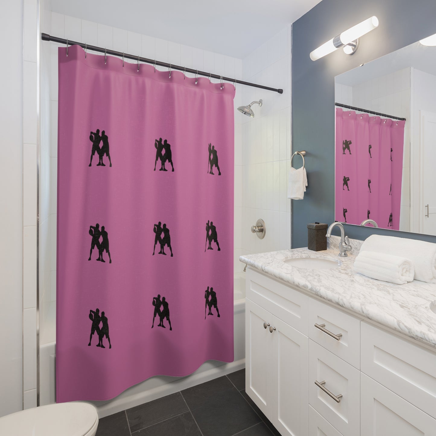 Shower Curtains: #2 Basketball Lite Pink