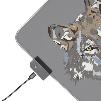 LED Gaming Mouse Pad: Wolves Grey