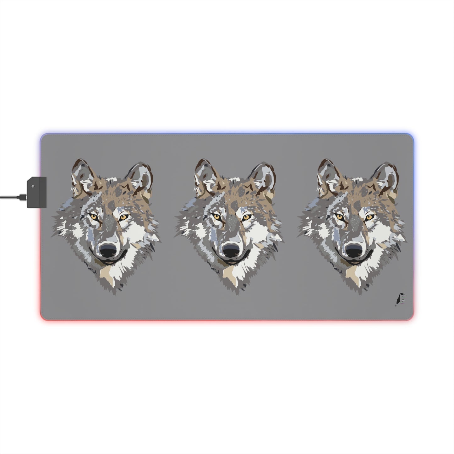 LED Gaming Mouse Pad: Wolves Grey