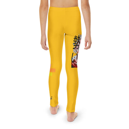 Youth Full-Length Leggings: Dragons Yellow