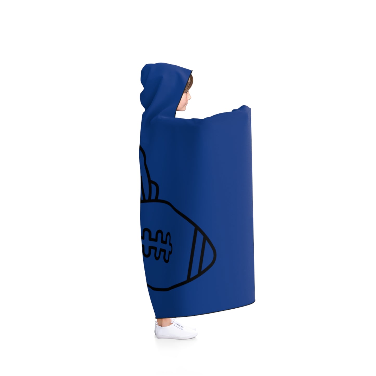 Hooded Blanket: Football Dark Blue