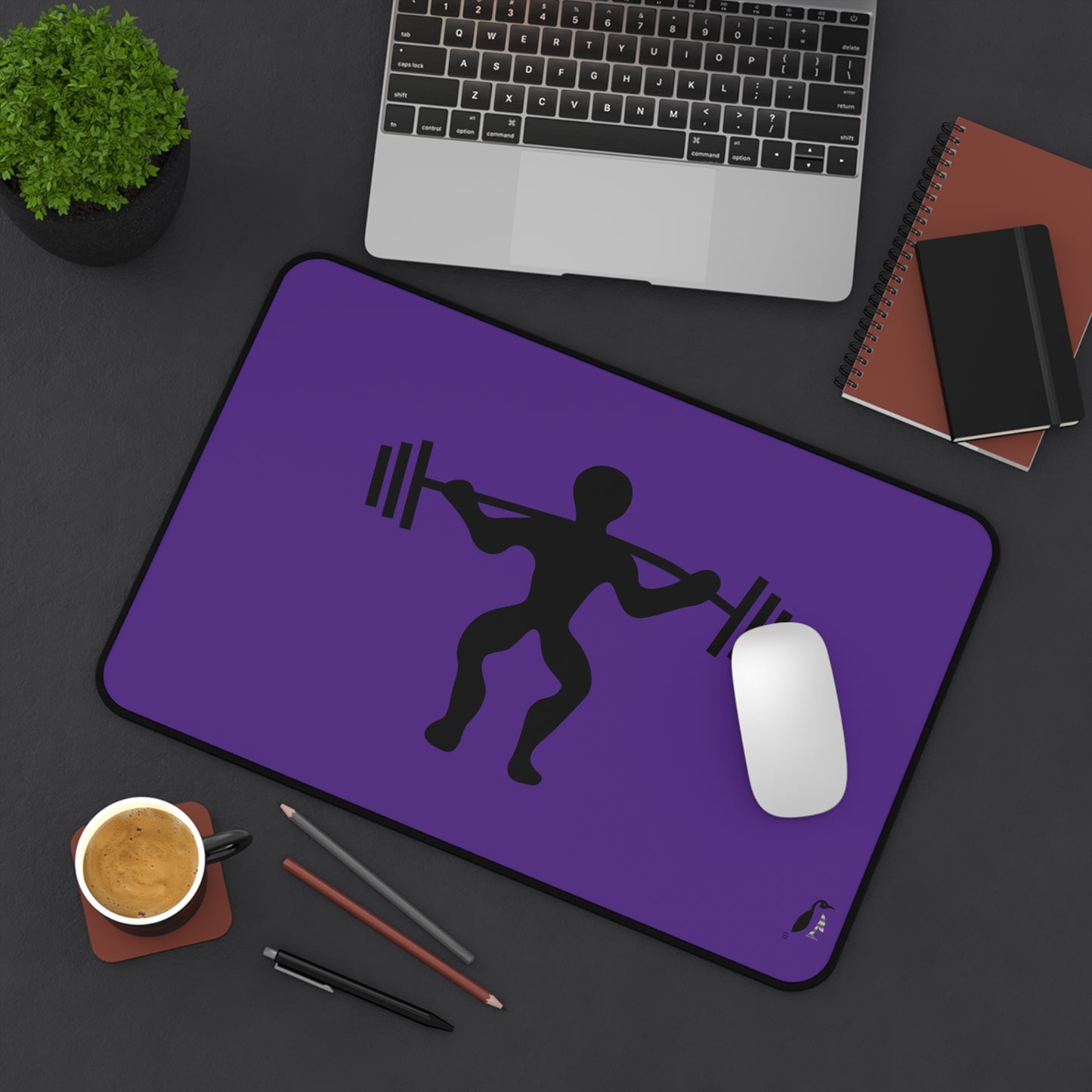 Desk Mat: Weightlifting Purple