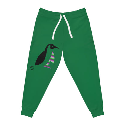 Athletic Joggers: Crazy Penguin World Logo Dark Green