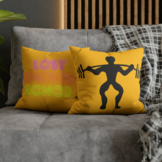 Faux Suede Square Pillow Case: Weightlifting Yellow