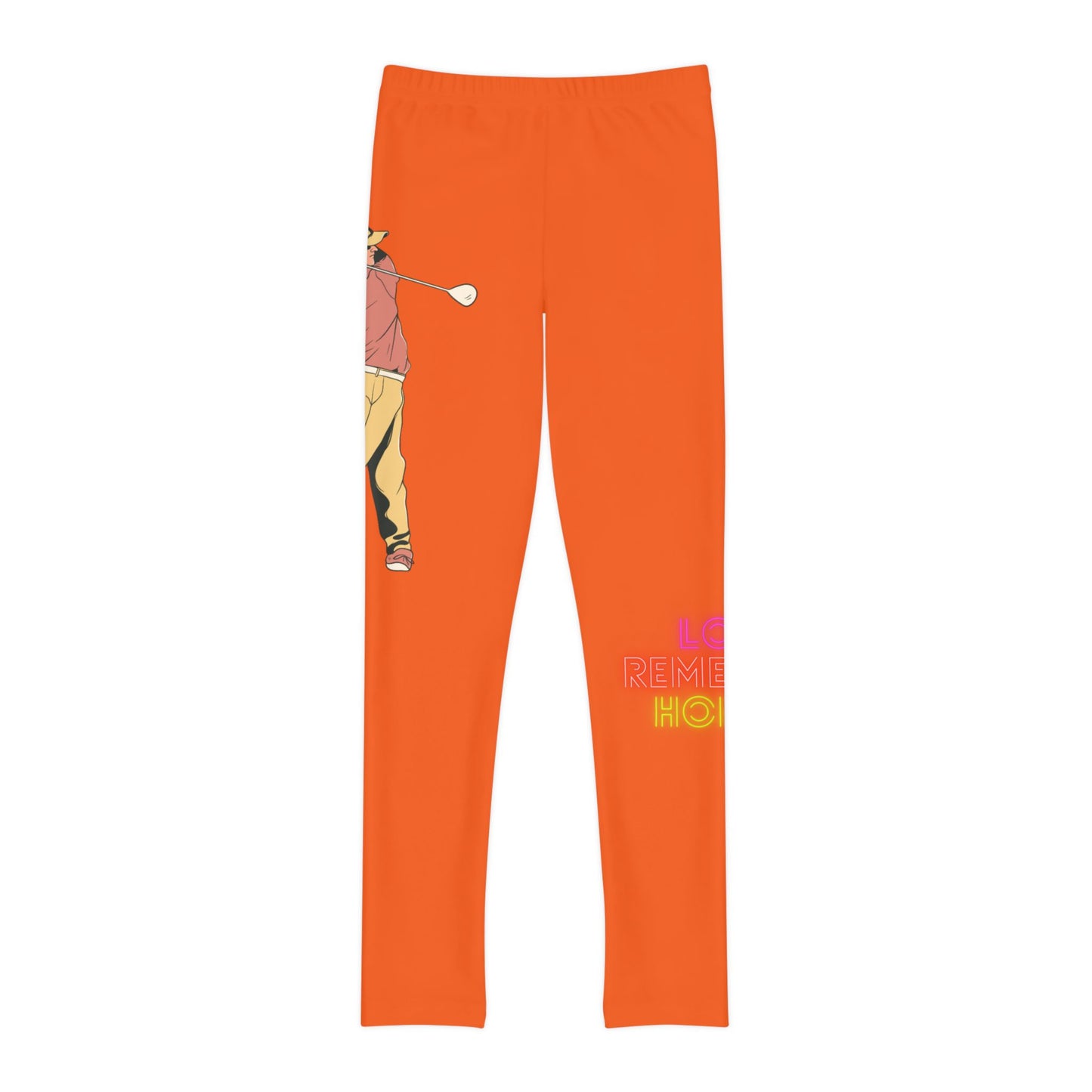 Youth Full-Length Leggings: Golf Orange