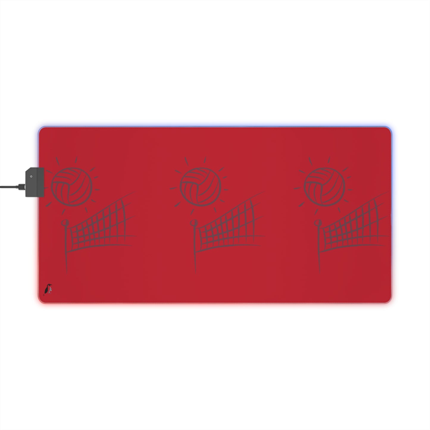 LED Gaming Mouse Pad: Volleyball Dark Red