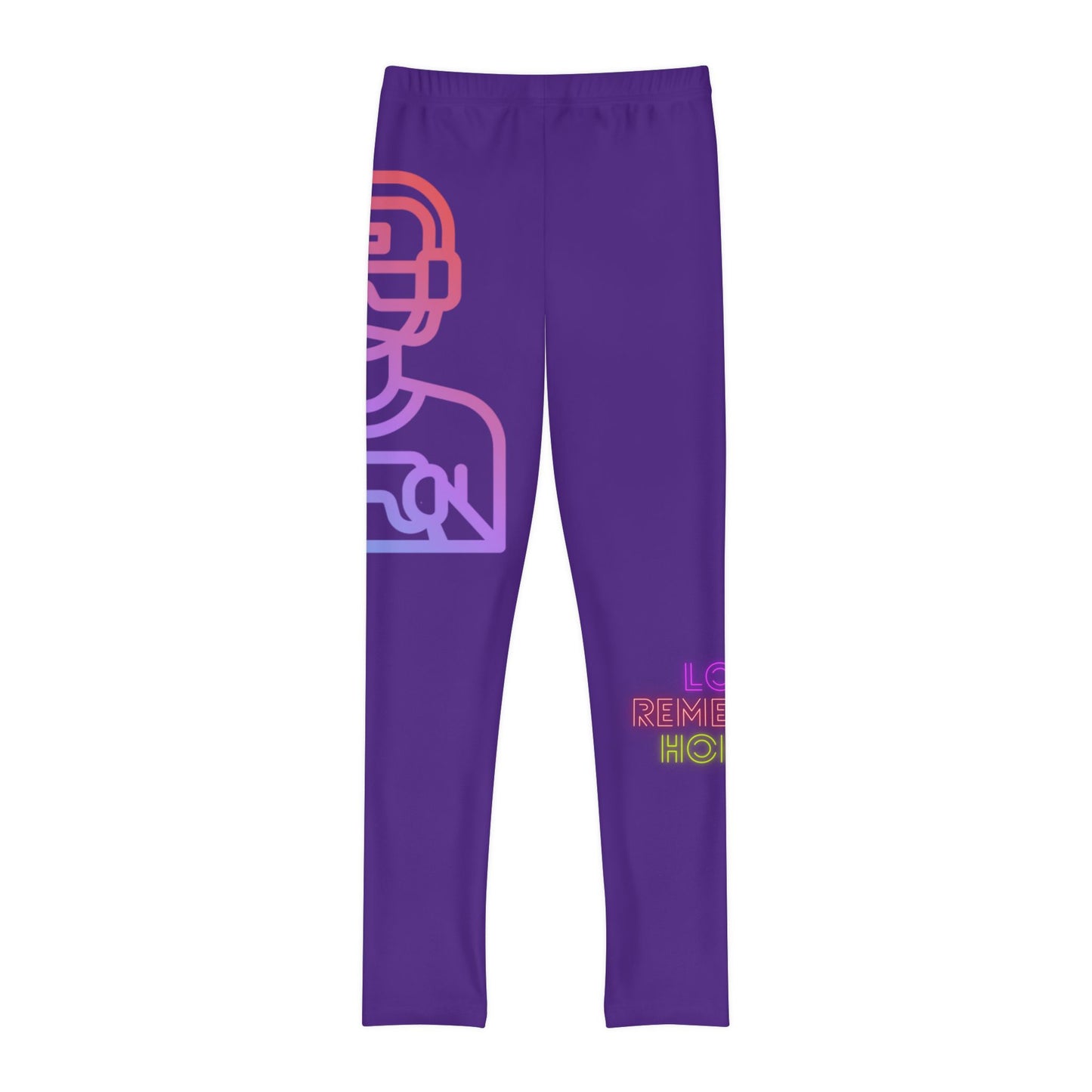 Youth Full-Length Leggings: Gaming Purple