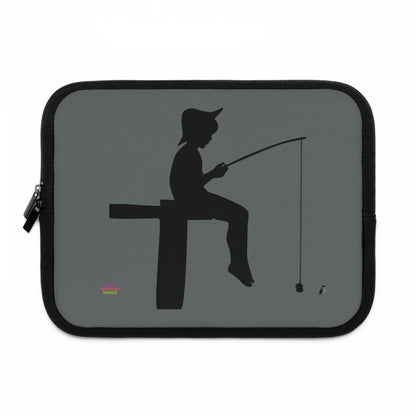 Laptop Sleeve: Fishing Dark Grey