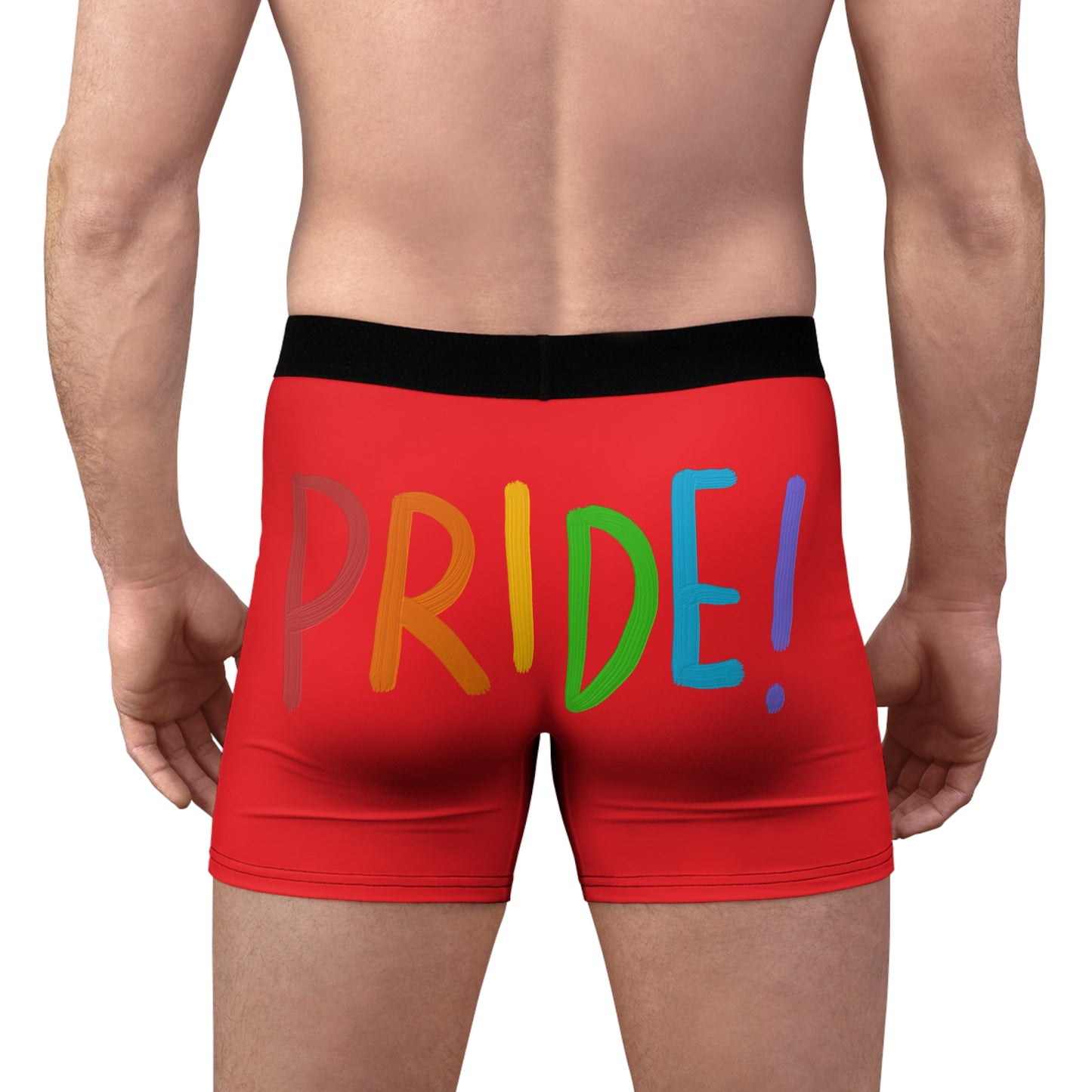 Men's Boxer Briefs: LGBTQ Pride Red