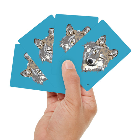 Poker Cards: Wolves Turquoise