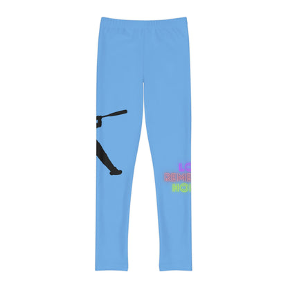 Youth Full-Length Leggings: Baseball Lite Blue