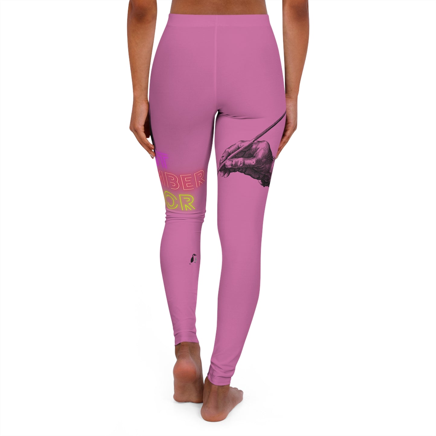 Women's Spandex Leggings: Writing Lite Pink