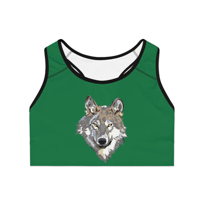 Sports Bra: Wolves Dark Green