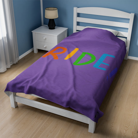 Velveteen Plush Blanket: LGBTQ Pride Lite Purple