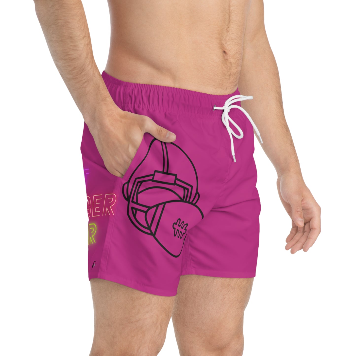 Swim Trunks: Football Pink