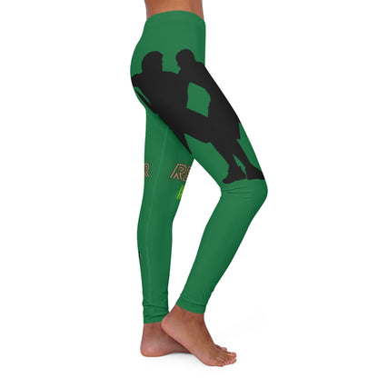 Women's Spandex Leggings: Basketball Dark Green