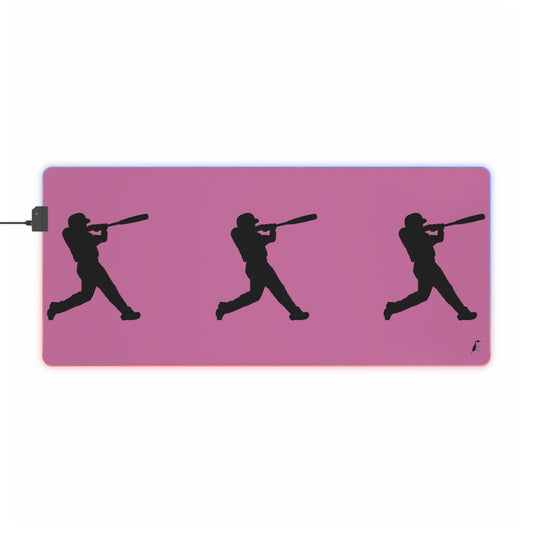 LED Gaming Mouse Pad: Baseball Lite Pink