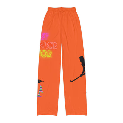 Kids Pajama Pants: Hockey Orange