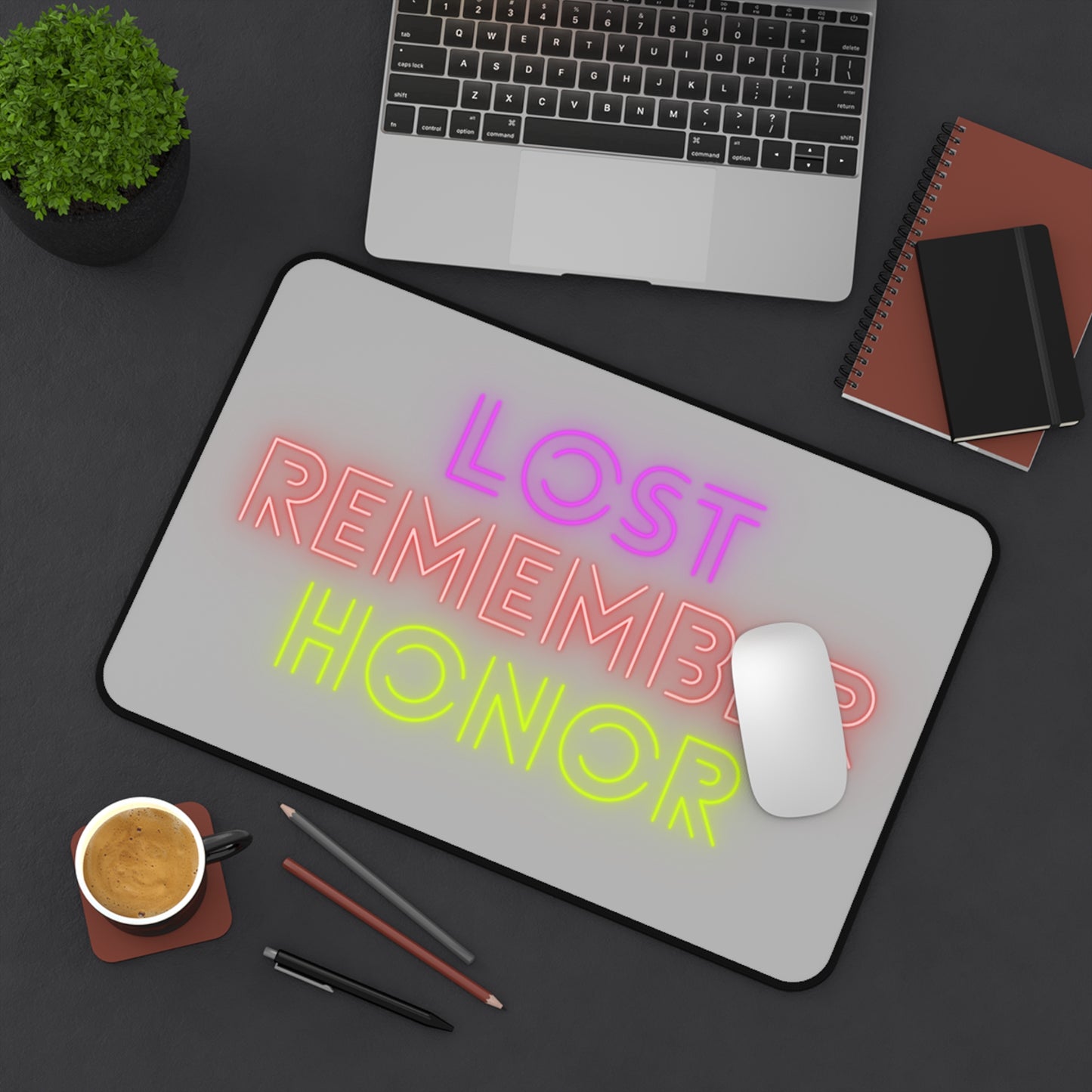 Desk Mat: Lost Remember Honor Lite Grey