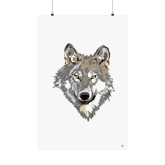 Premium Matte Vertical Posters: Wolves White