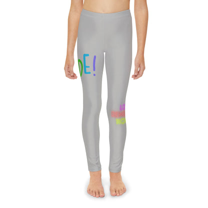 Youth Full-Length Leggings: LGBTQ Pride Lite Grey