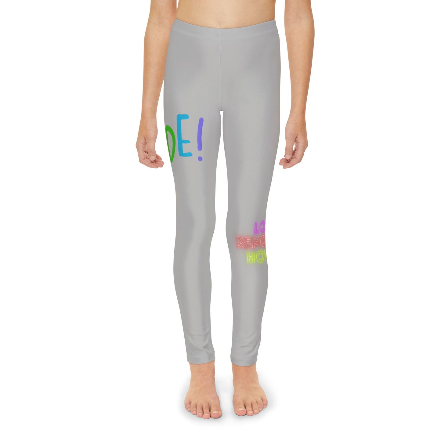 Youth Full-Length Leggings: LGBTQ Pride Lite Grey