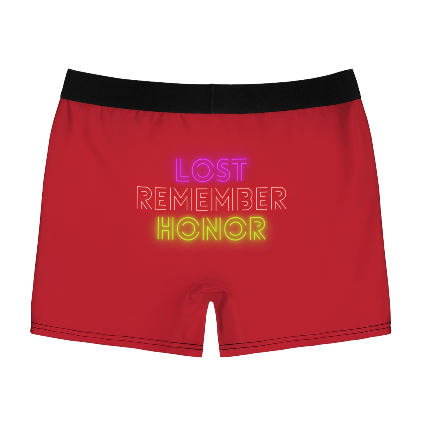 Men's Boxer Briefs: Lost Remember Honor Dark Red
