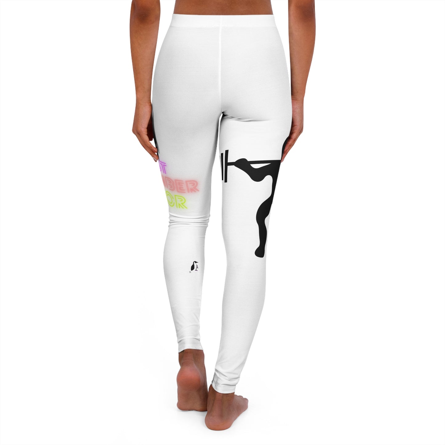 Women's Spandex Leggings: Weightlifting White