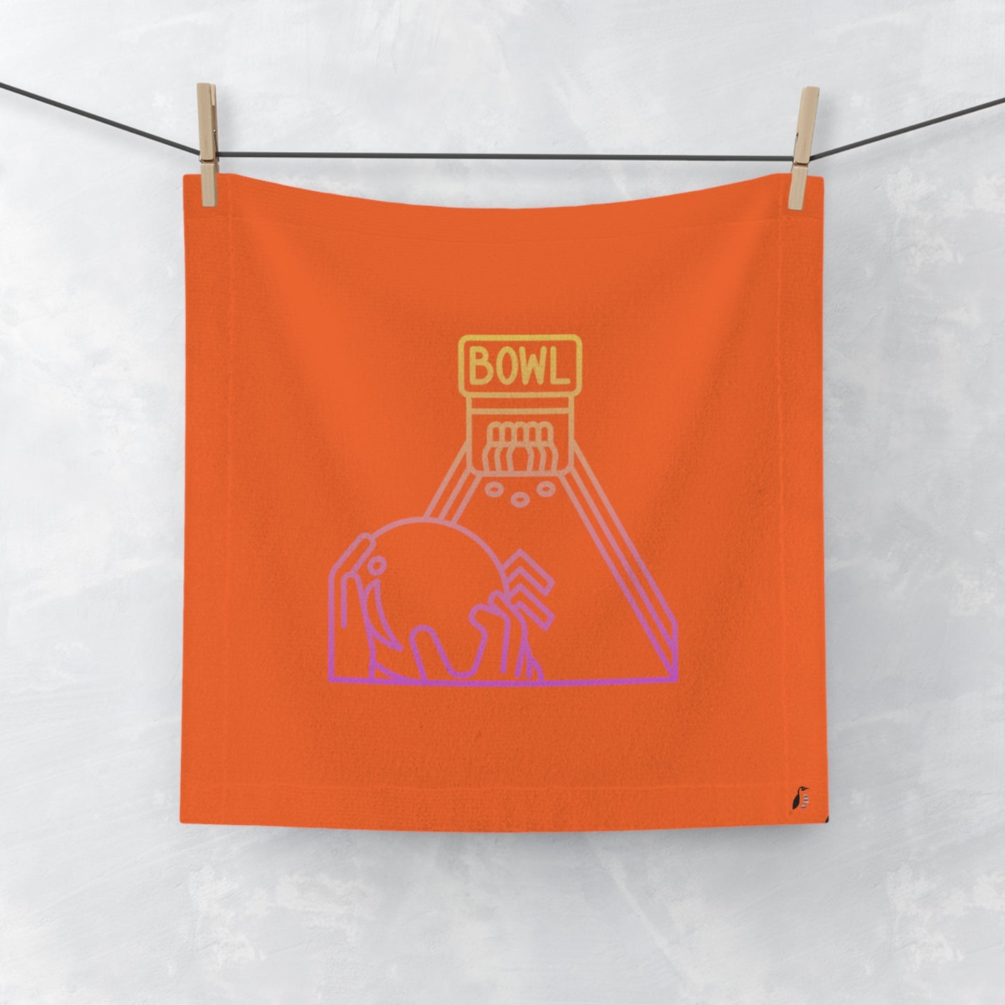 Face Towel: Bowling Orange