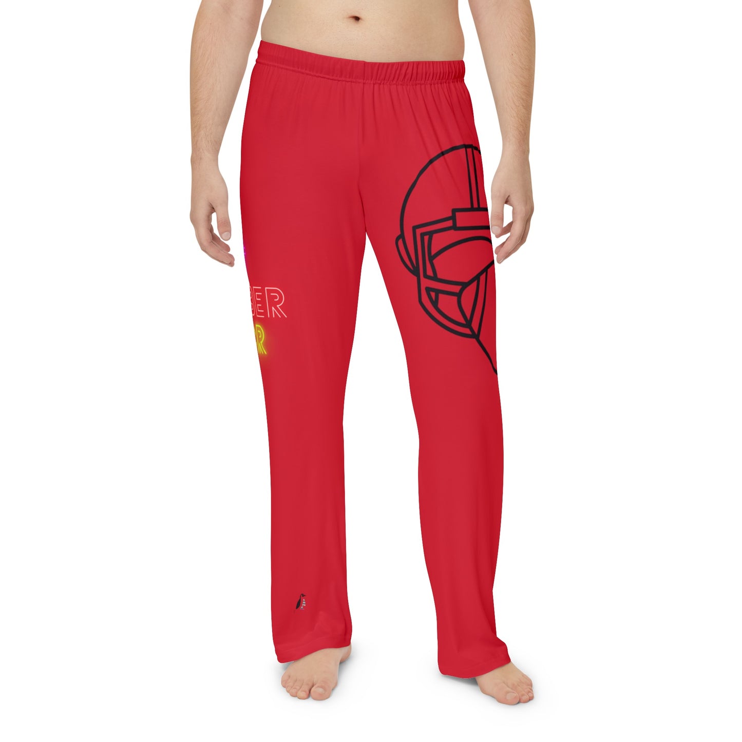 Men's Pajama Pants: Football Dark Red