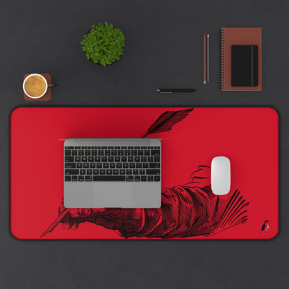 Desk Mat: Writing Dark Red