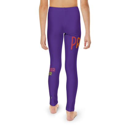 Youth Full-Length Leggings: LGBTQ Pride Purple