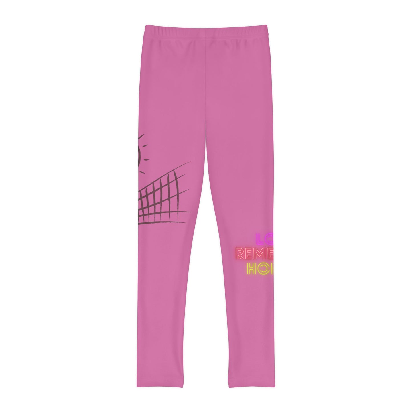 Youth Full-Length Leggings: Volleyball Lite Pink