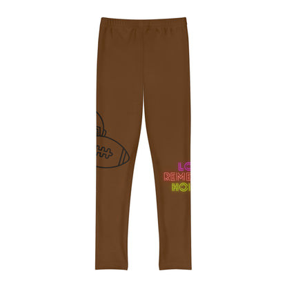 Youth Full-Length Leggings: Football Brown